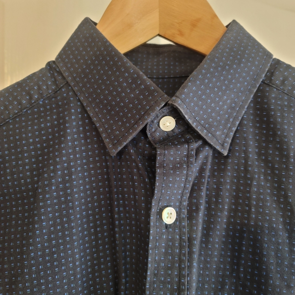 Gant Button Up Black With Blue Pattern Shirt 15 - image 4